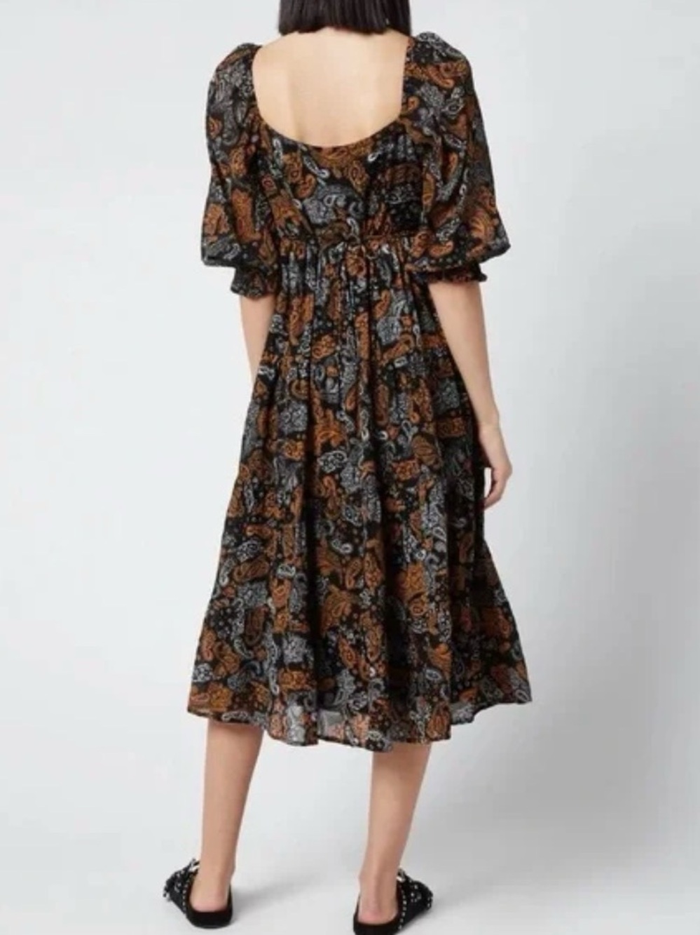 Faithfull the Brand Darsha Midi Dress in Ankara Paisley Print - Picture 3 of 8